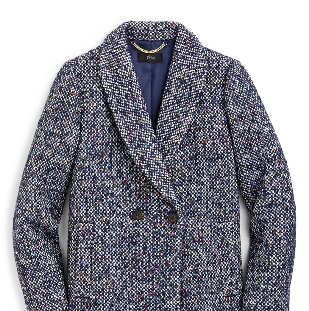 J.crew Daphne tweed topcoat navy blue  h2076